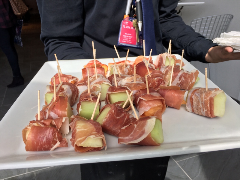 Prosciutto-wrapped melon, AMEX Centurion Lounge Seattle Review