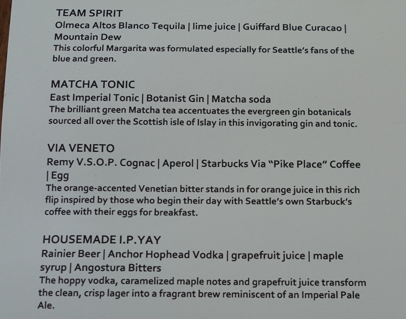Cocktails, AMEX Centurion Lounge Seattle Review