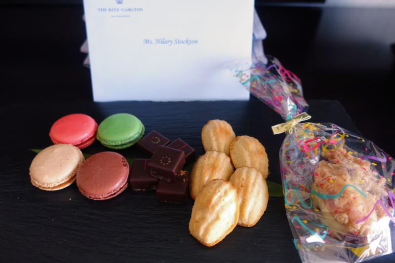Ritz-Carlton San Francisco Welcome Amenities: Macarons and Chocolates