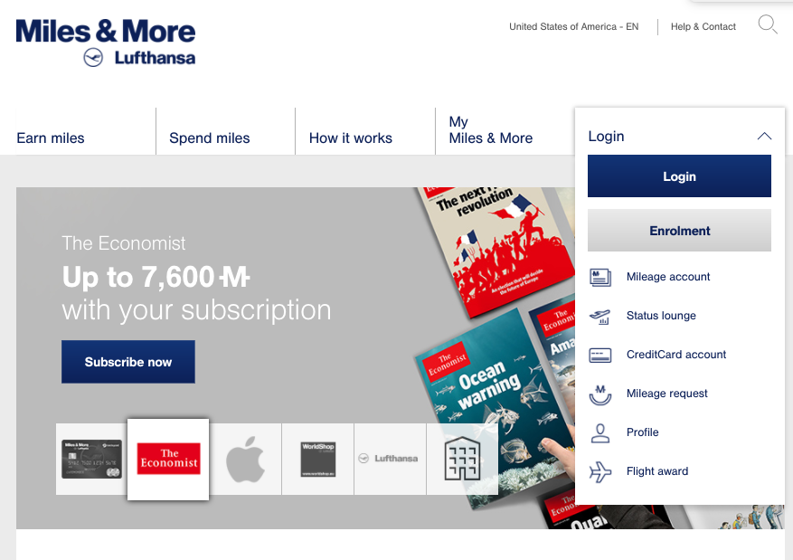 Earn 7600 Lufthansa Miles with a Subscription to The Economist