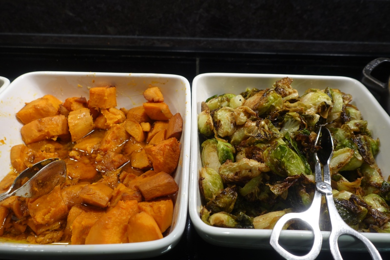 Sweet Potatoes and Brussels Sprouts, AMEX Centurion Lounge SFO Review