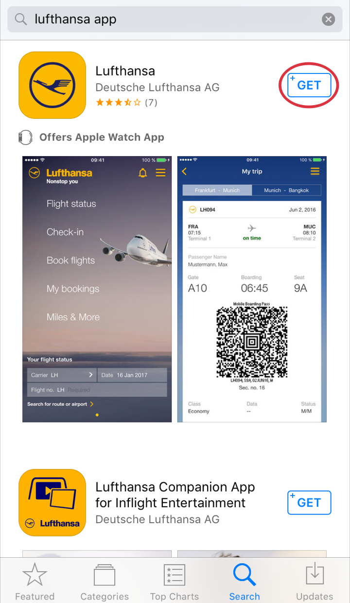 Earn 500 Lufthansa Miles for Downloading App