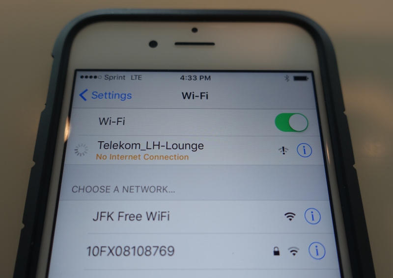 No WiFi in Lufthansa Business Class Lounge, JFK