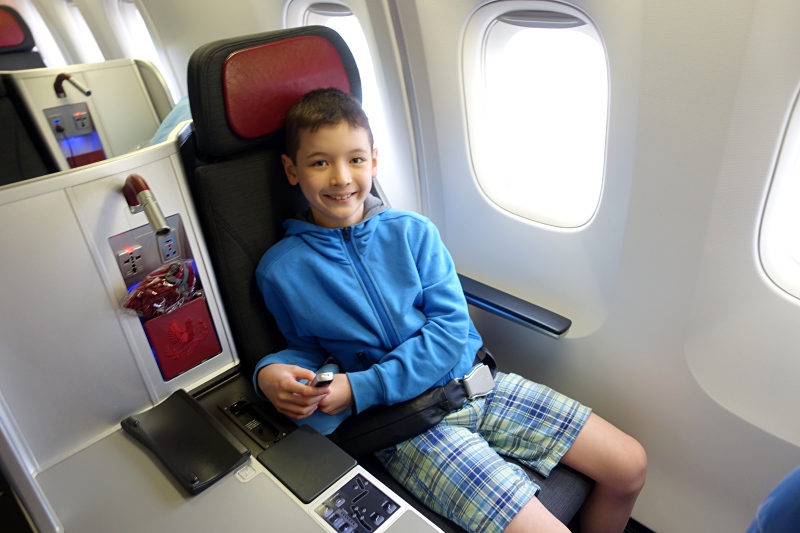 Happy in Window Seat 5A, Austrian Business Class, 767-300 Review