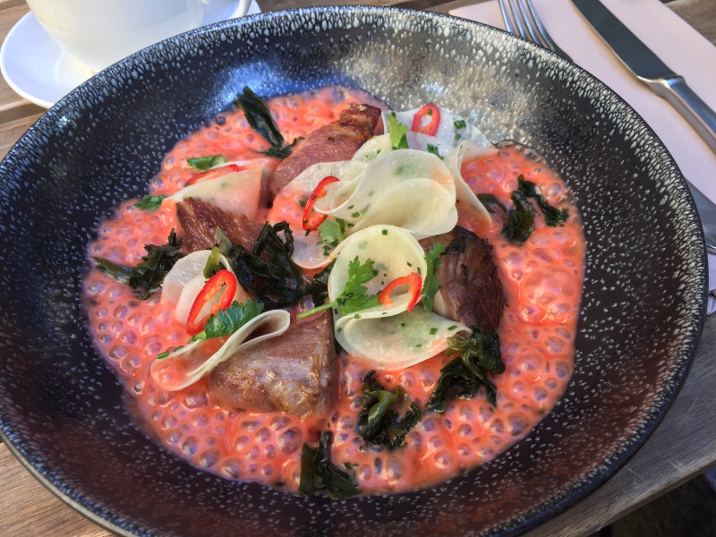 Bryansk Pork with Salmorejo Sauce, Kohlrabi and Seaweed, Hamlet + Jacks Review