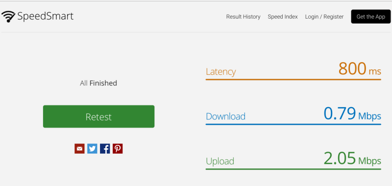 Singapore Airlines WiFi Speed Test