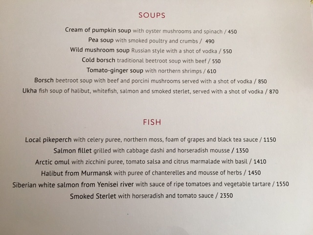 Dom Restaurant Menu - Soups and Fish