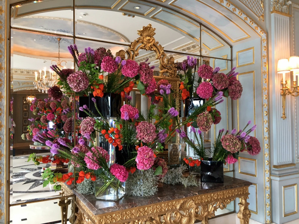 Beautiful Floral Display in Hotel Lobby