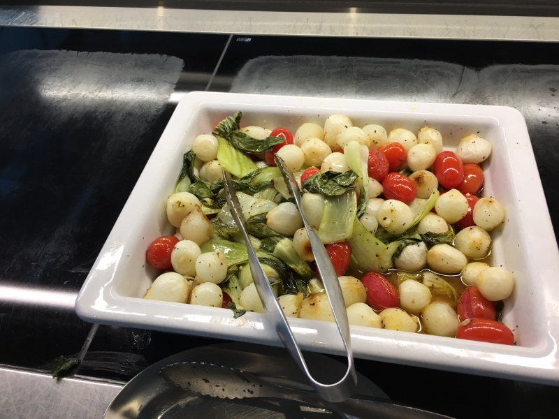 Bok Choy, Potatoes and Tomatoes, SWISS Lounge Review, JFK