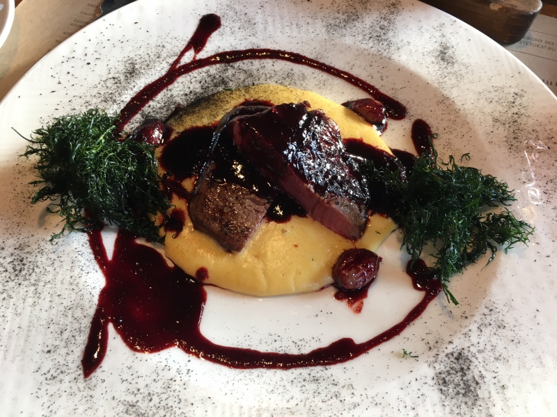 Beef with Corn Puree and Beet Demi-Glace, Taste to Eat Review, St. Petersburg