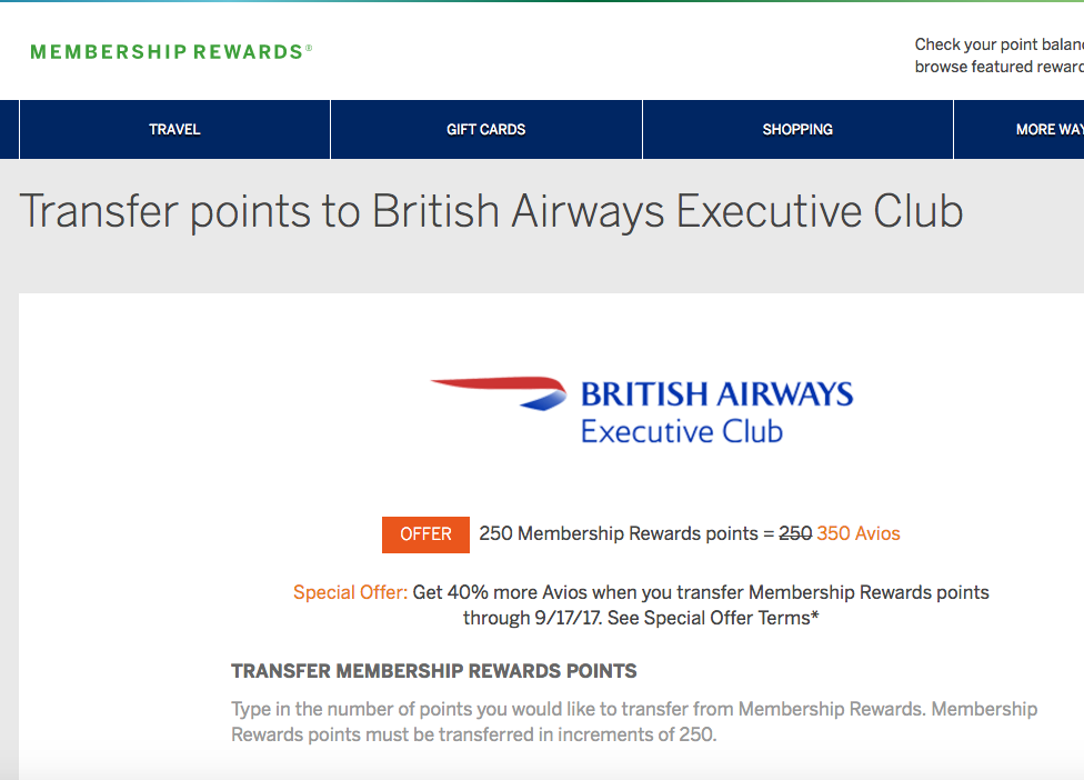 Last Day: 40% AMEX Transfer Bonus to British Airways