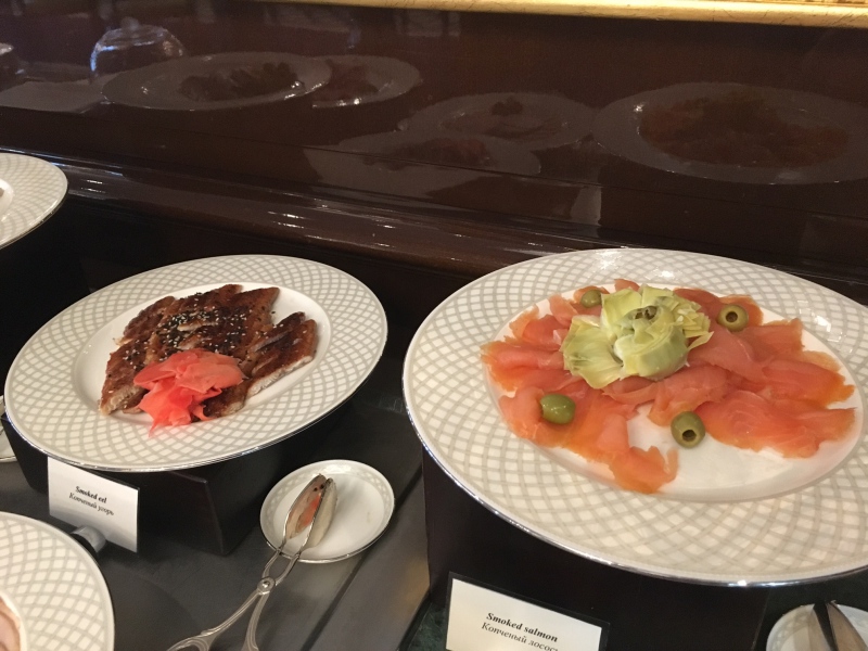 Smoked Salmon and Eel, Ritz-Carlton Moscow Club Lounge