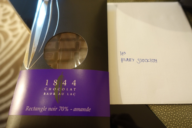 Dark Chocolate Welcome Amenity, Baur au Lac Review