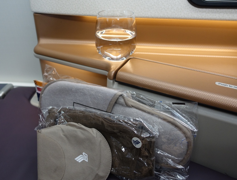 Singapore Business Class Review: Sleep Mask and Slippers