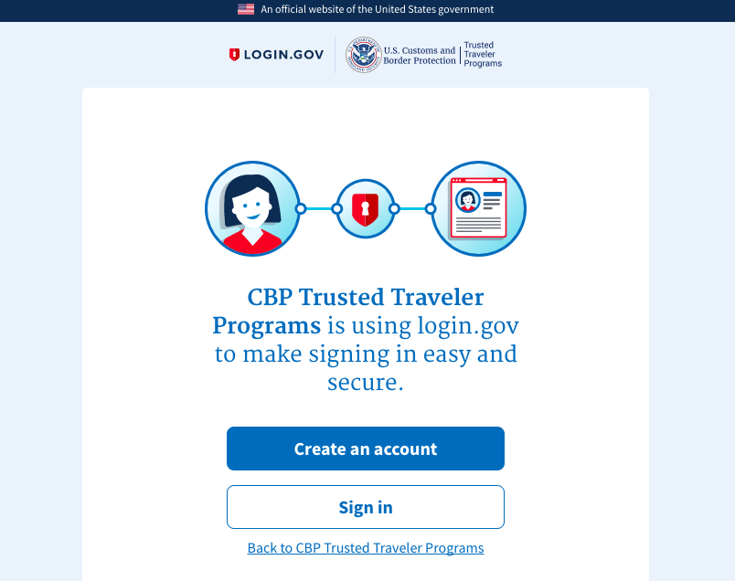 New Global Entry Site: Create a New Login.gov Account