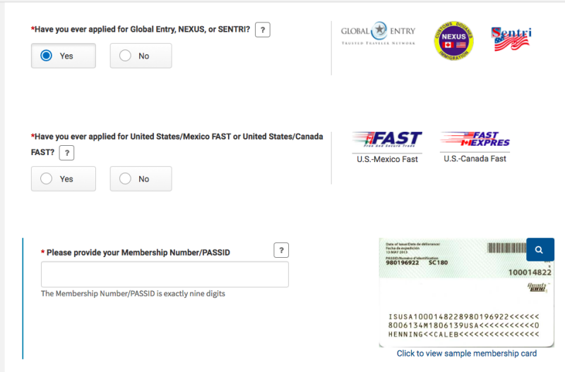 Where can you locate a known traveler number on a Global Entry