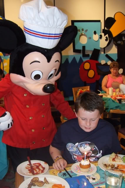 A birthday treat at Chef Mickey's, Orlando