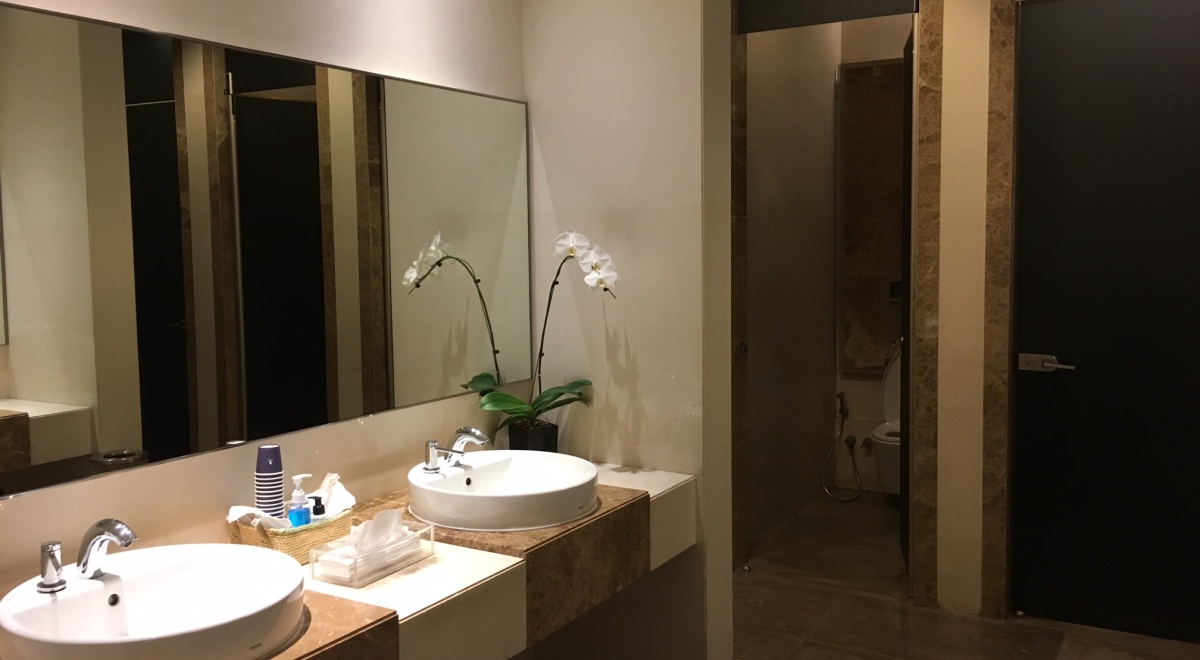 Women's Bathroom, Singapore SilverKris Business Class Lounge Review