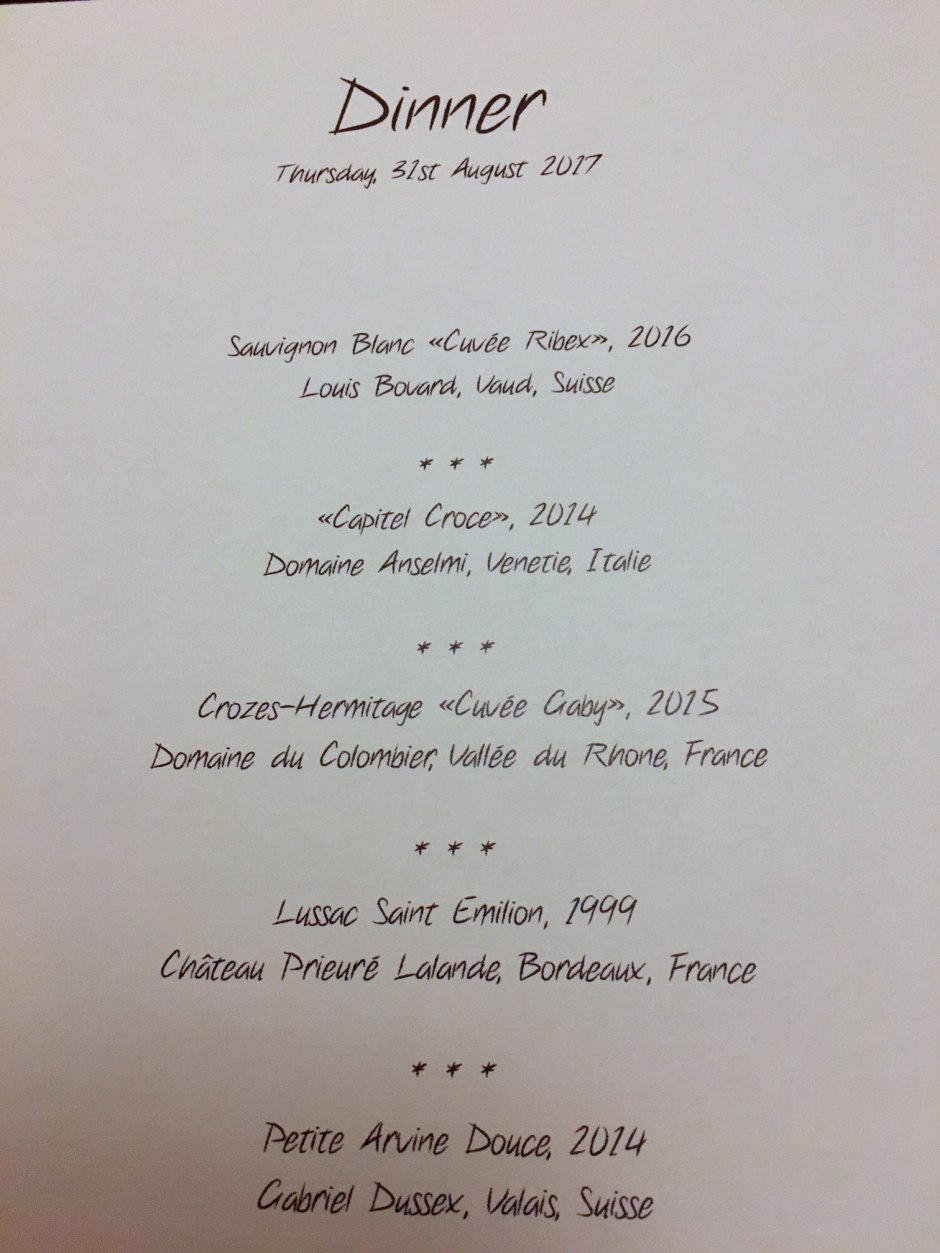 La Table d'Edgard Wine Pairing Menu