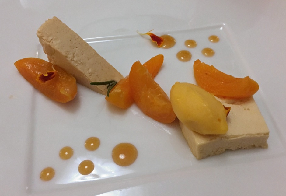 Pine Nut Parfait with Roasted Apricots Dessert, La Table d'Edgard Review