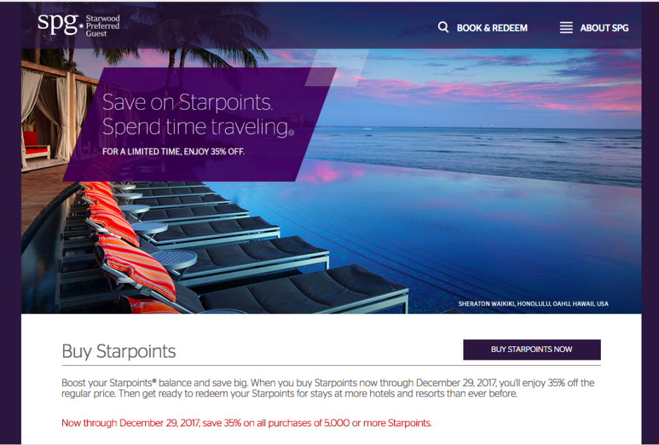 SPG: Buy Starpoints at 35% Discount