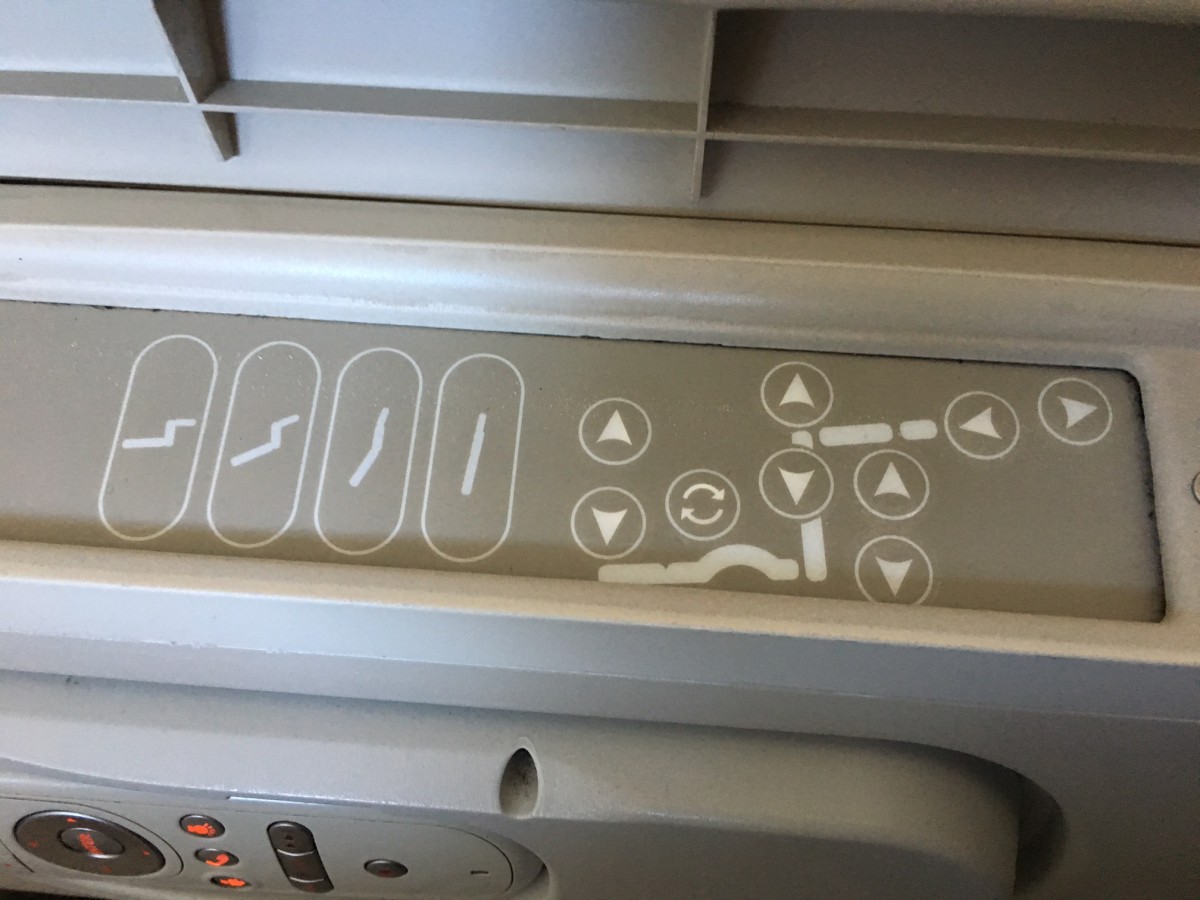 Fiji Airways Business Class Seat Controls