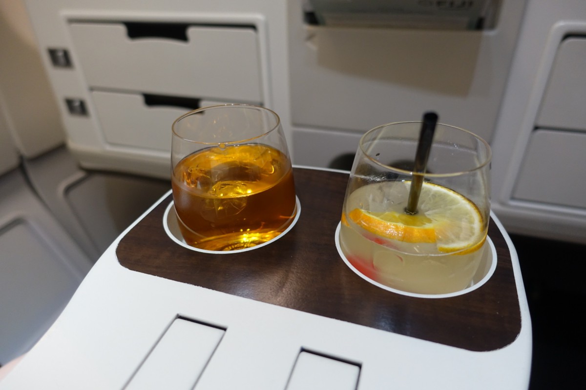 Pre-Flight Welcome Drinks, Fiji Airways Business Class Review