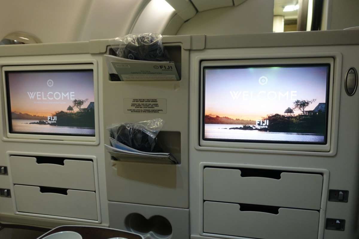 Fiji Airways Business Class-Small Storage Compartments Below IFE Screen