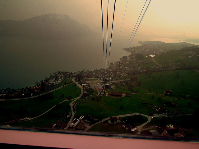 View from the Mount Rigi cable car, Zurich