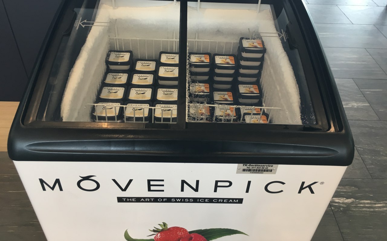 Movenpick Ice Cream, Swiss Business Class Lounge Review, Zurich