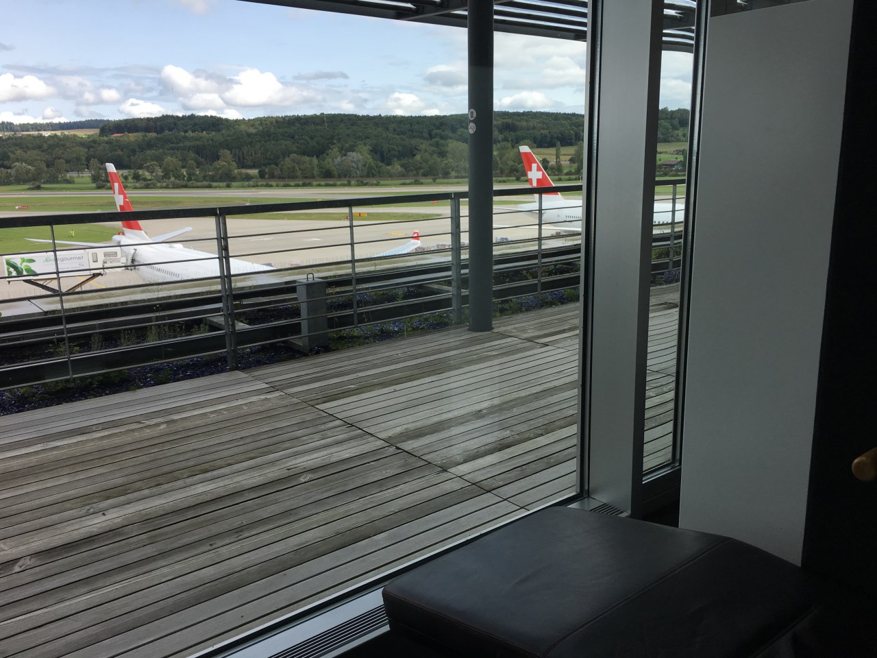 Swiss Business Class Lounge Zurich View from Relaxation Room