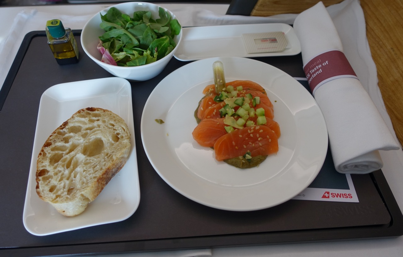 Swiss Business Class Review - Balik Salmon Appetizer