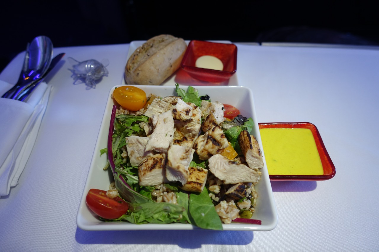 Quinoa Chicken Salad, Virgin America First Class Review