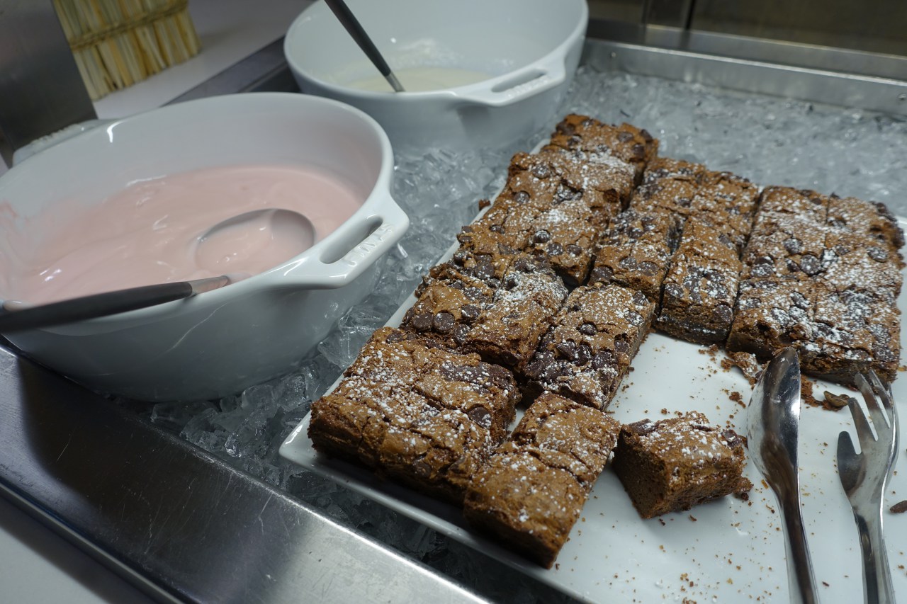 Chocolate Chip Bars and Yogurt