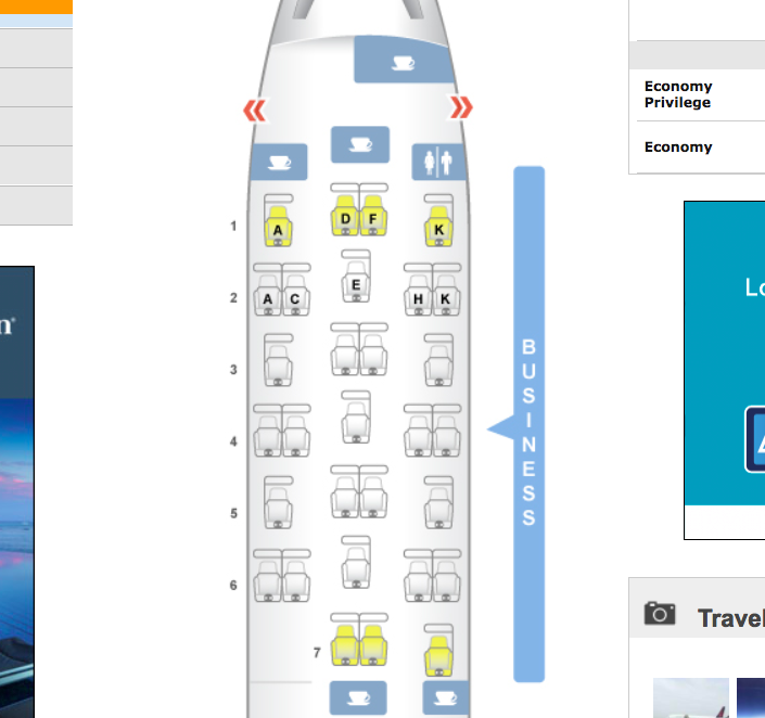 Brussels Airlines Business Class Seat Map