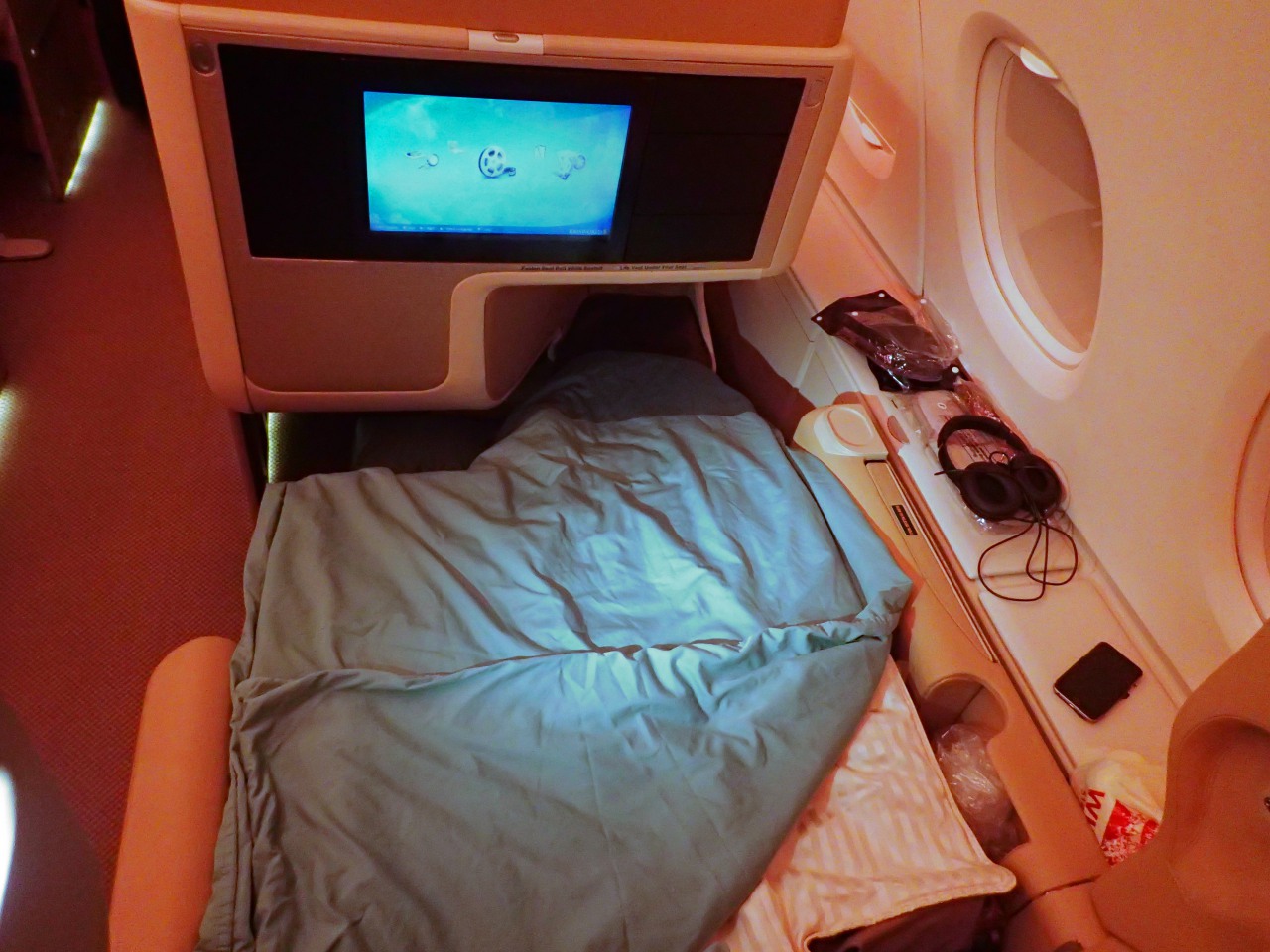 Singapore A380 Business Class Bed Review