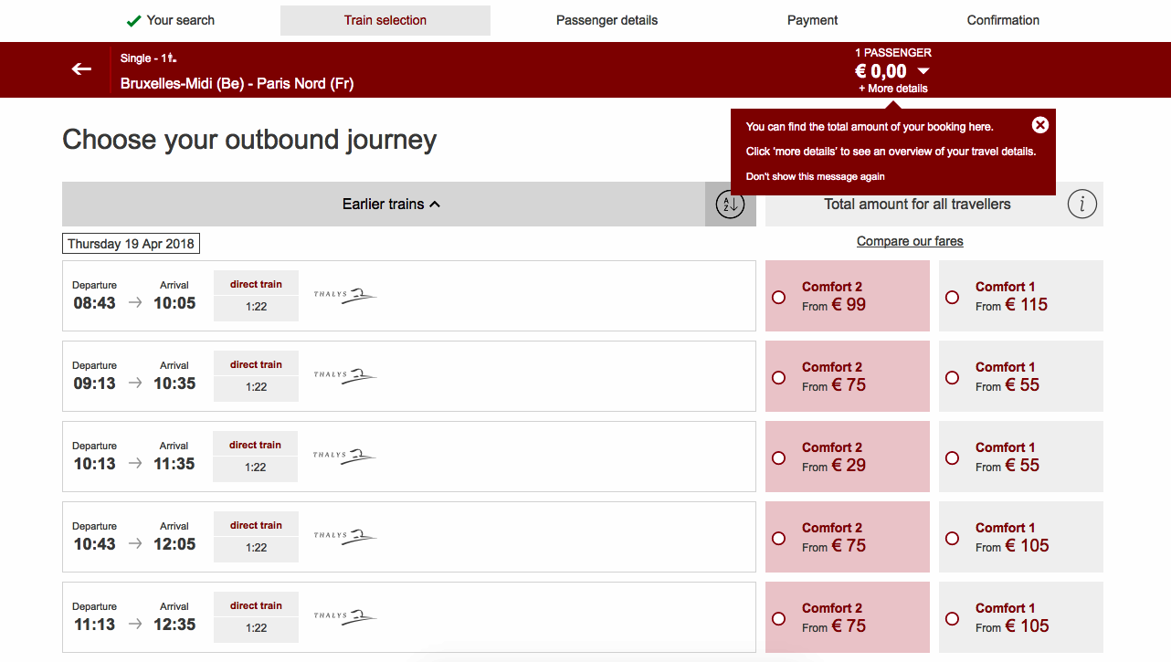 Book Thalys Train Tickets