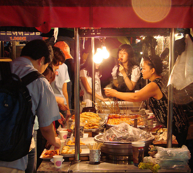 A typical Seoul food stall