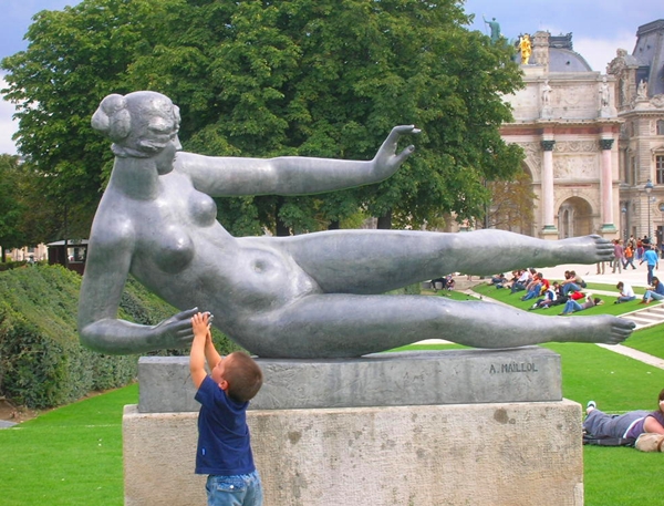 Outside the Louvre, Paris with Kids