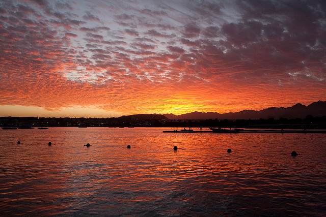 Sunset over Naama Bay, Sharm el Sheikh