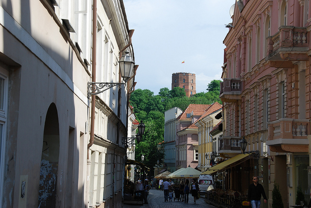 The bustle of Didzioji Street, Vilnius