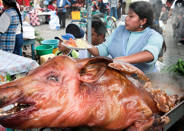 Tasty street food in Otavalo