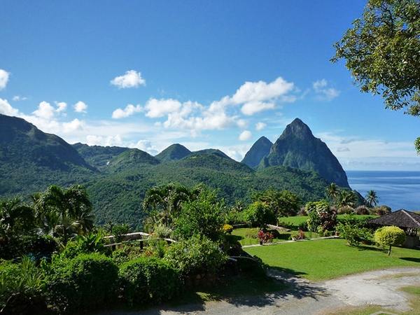 View from Haut Plantation Restaurant, Soufriere, St. Lucia