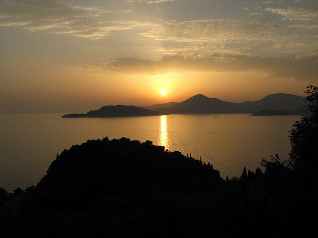 A sunset over Budva Bay