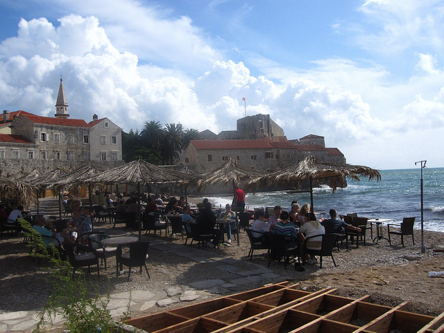 Some of Budva's ample waterfront dining