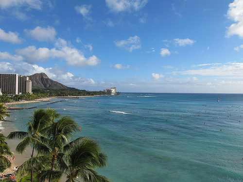 View of Diamond Head from Tower Suite-Westin Moana Surfrider-Honolulu Hawaii