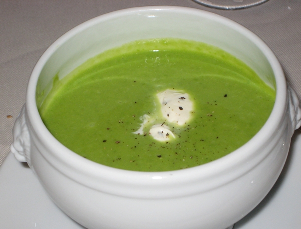 Chilled Pea Soup with Mint Cream, The Carlyle Restaurant, NYC