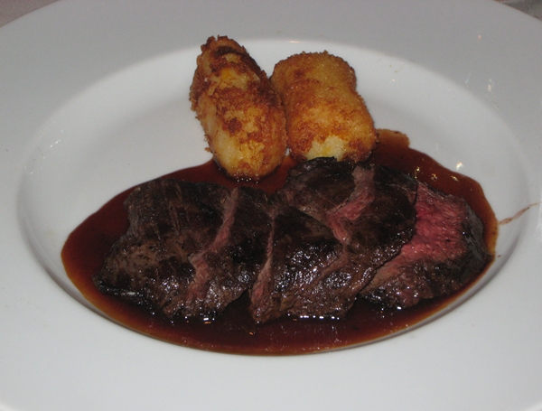 Seared Hangar Steak with Cheddar Croquettes, The Carlyle Restaurant, NYC