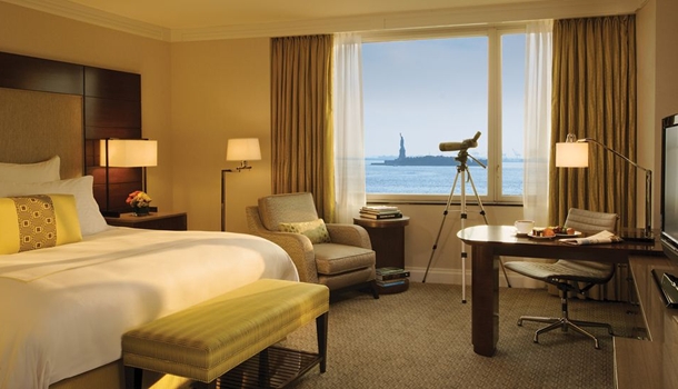 Kids will love using the telescope at the Ritz-Carlton Battery Park-Kid-Friendly New York Hotels