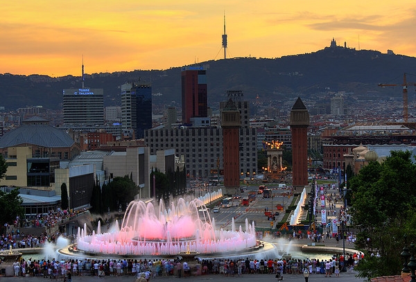 Magic Montjuic Fountain, Barcelona Spain